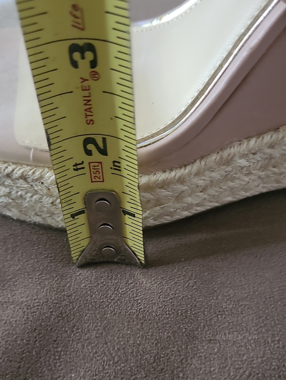 Jessica Simpson Women’s Pink/Nude Espadrille Wedge Sandals with Clear Strap 7.5 - Picture 9 of 9